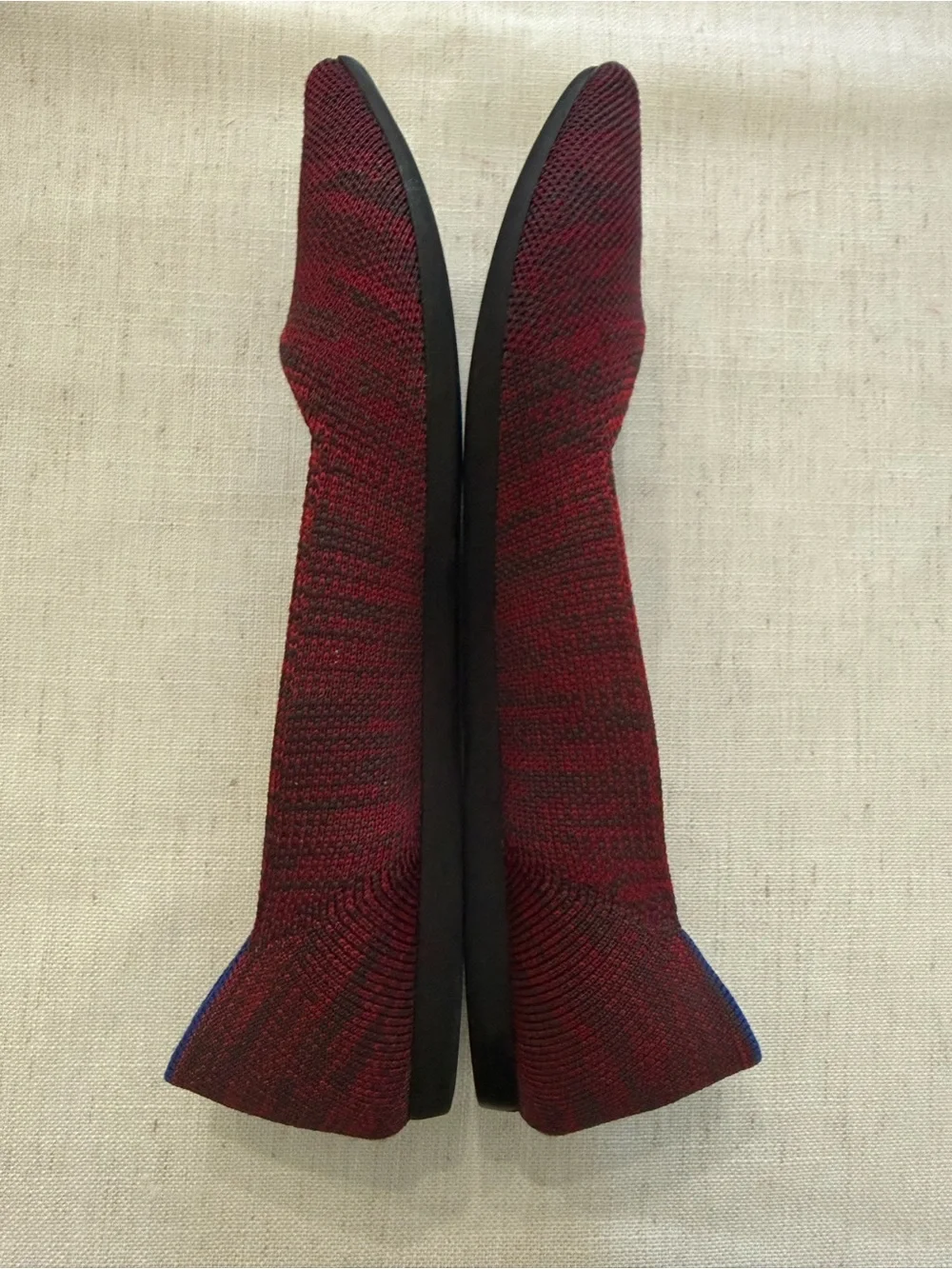 Rothy's Pointed Knit Flats in Burgundy
